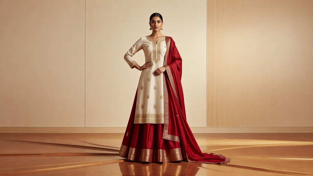Festive silk-inspired contemporary Sampada look